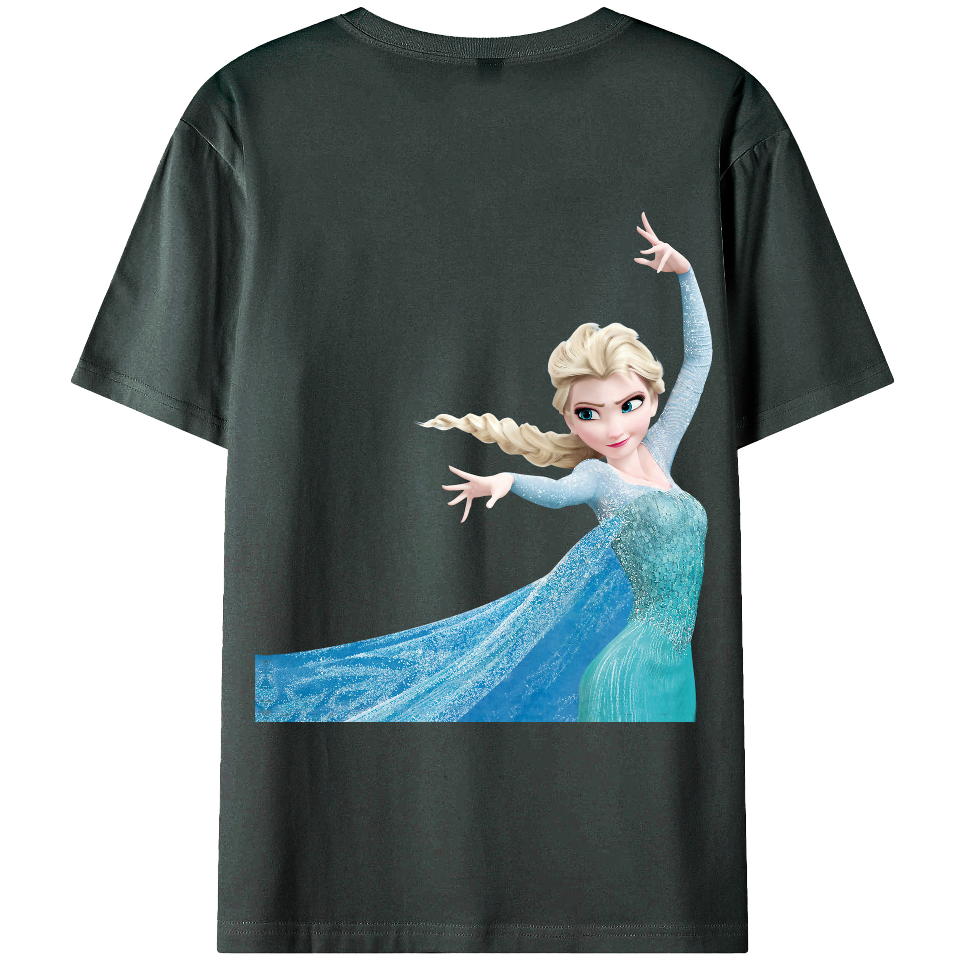 （画像用） アナと雪の女王 アンナ エルサ Frozen Anna Elsa 綿100％ メンズ半袖Tシャツ（バックプリント） 通気性